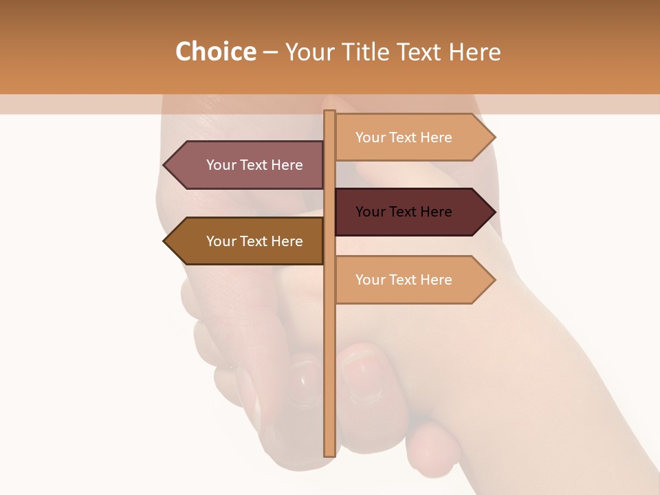 Young Child Hand Holding  Hand. PowerPoint Template