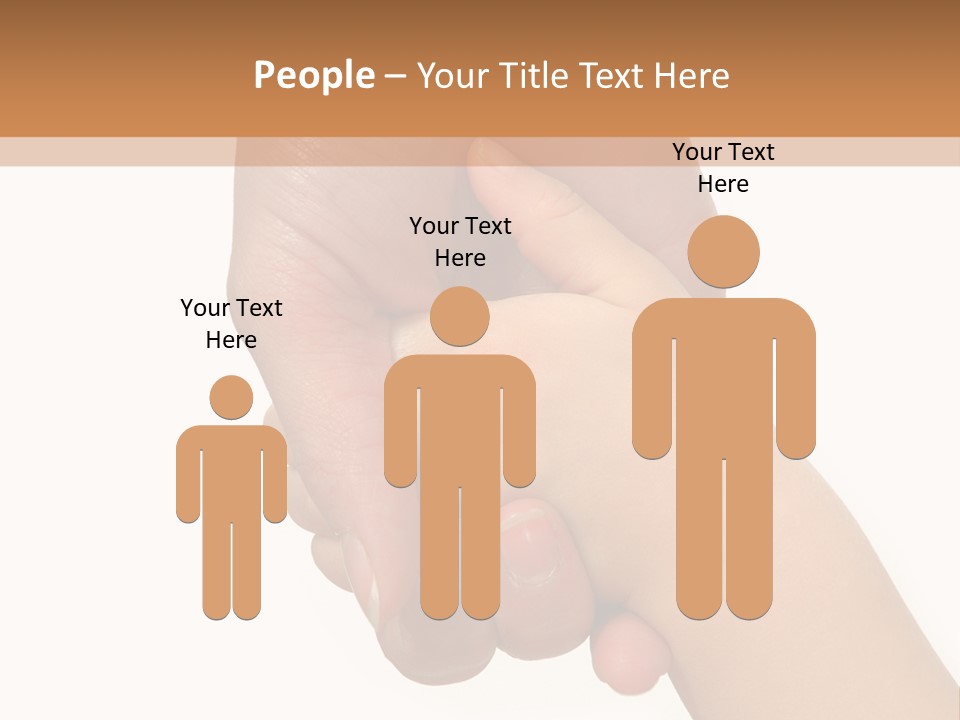 Young Child Hand Holding  Hand. PowerPoint Template