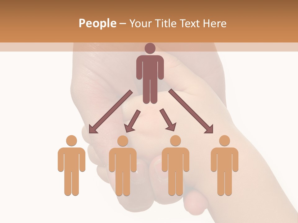 Young Child Hand Holding  Hand. PowerPoint Template