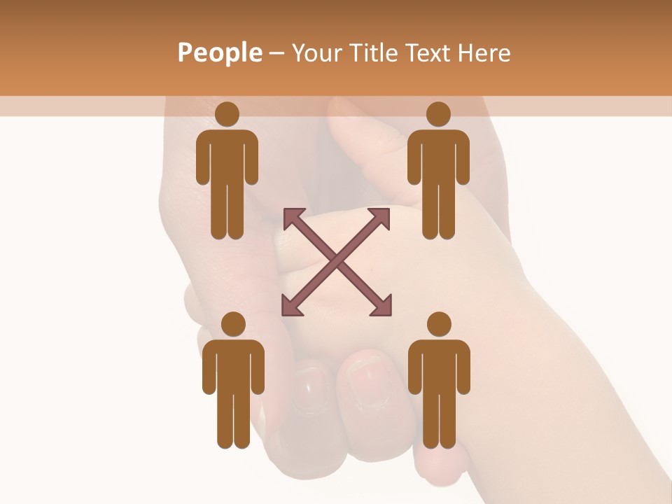 Young Child Hand Holding  Hand. PowerPoint Template
