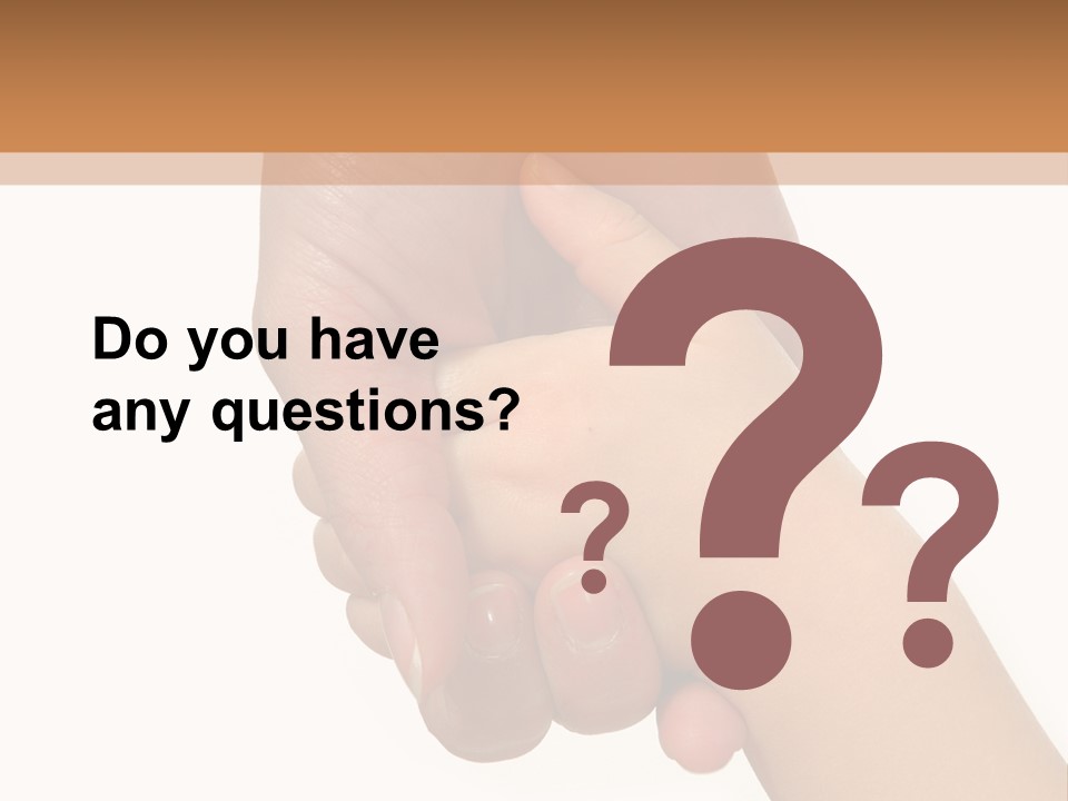 Young Child Hand Holding  Hand. PowerPoint Template