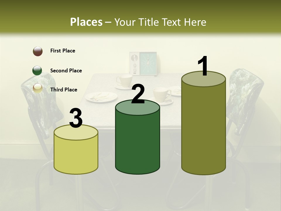 A Table With Two Chairs And Plates On It PowerPoint Template