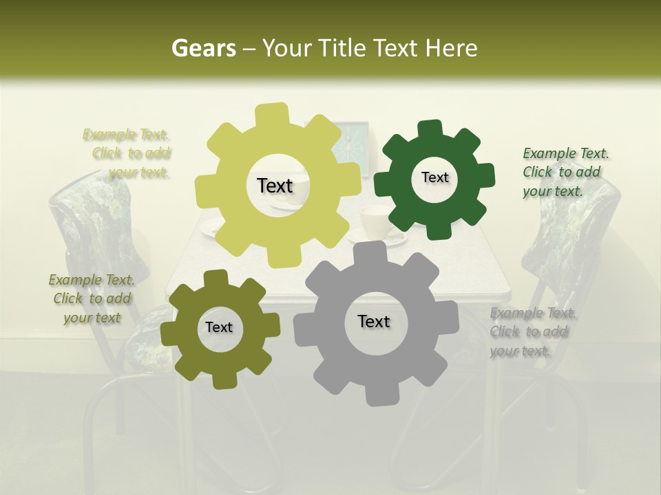 A Table With Two Chairs And Plates On It PowerPoint Template
