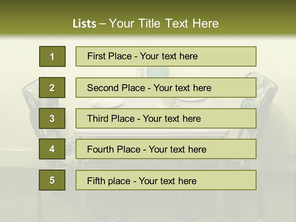 A Table With Two Chairs And Plates On It PowerPoint Template