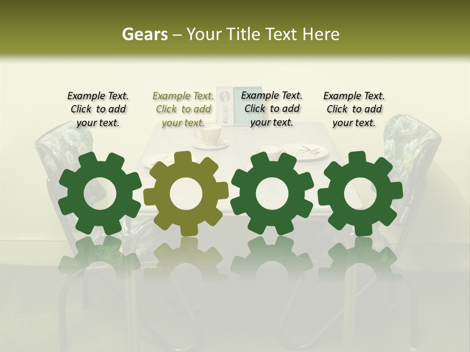 A Table With Two Chairs And Plates On It PowerPoint Template