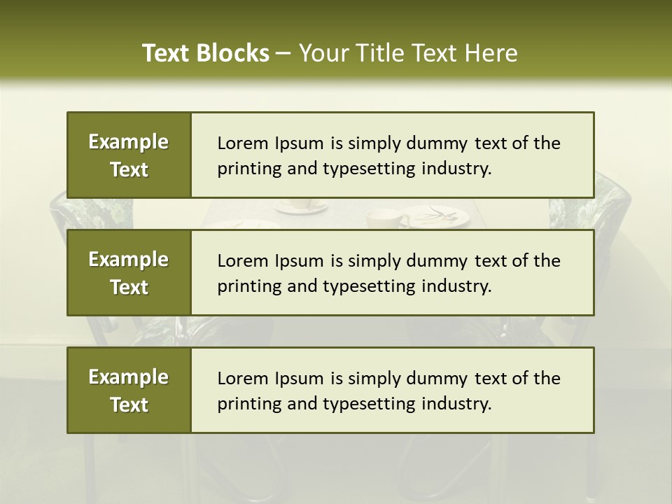 A Table With Two Chairs And Plates On It PowerPoint Template