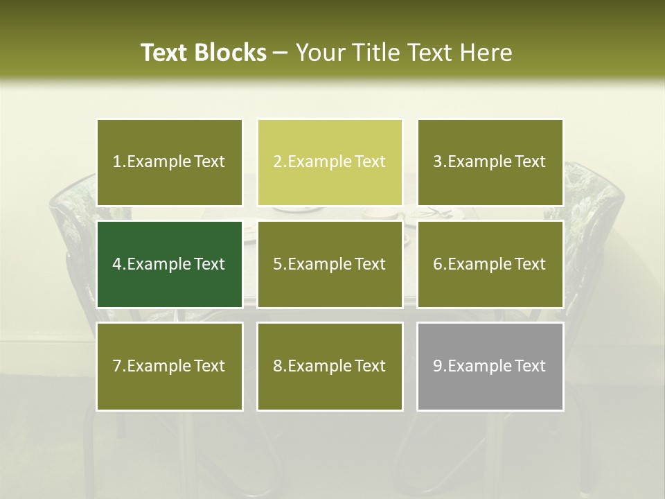 A Table With Two Chairs And Plates On It PowerPoint Template