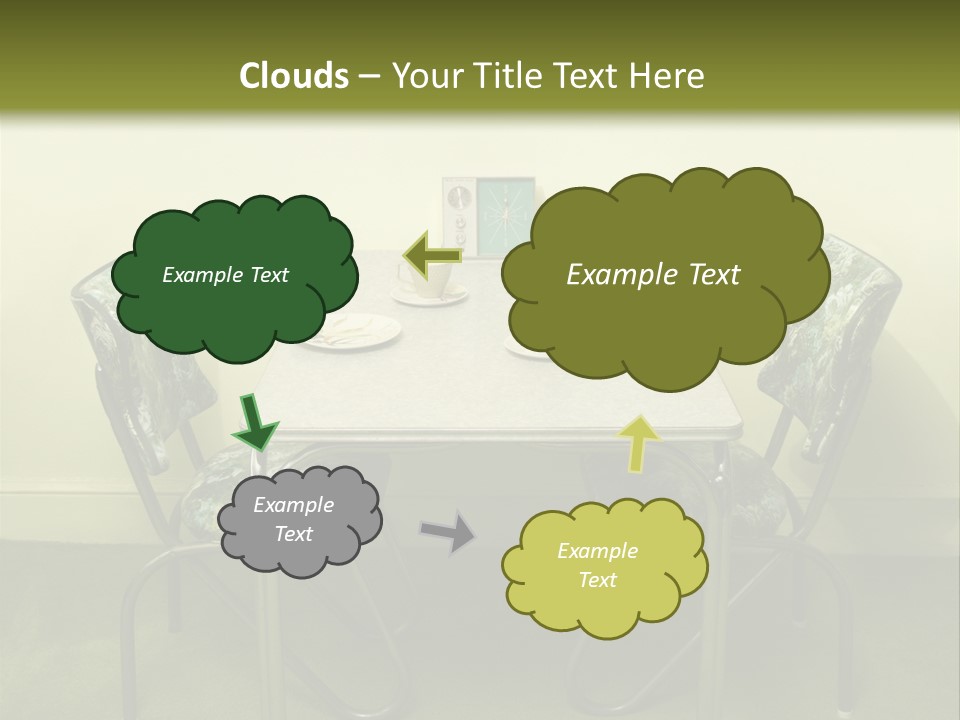A Table With Two Chairs And Plates On It PowerPoint Template