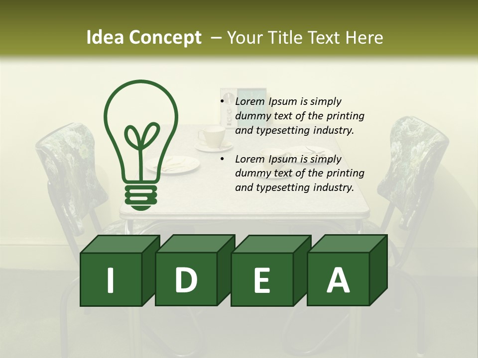 A Table With Two Chairs And Plates On It PowerPoint Template