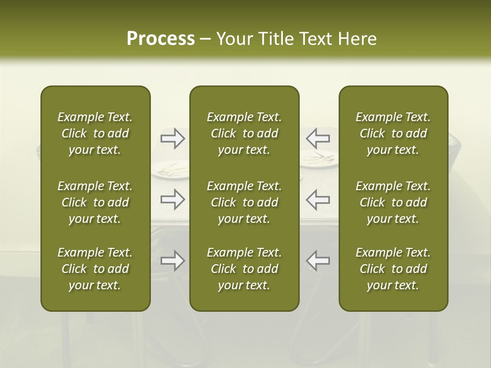 A Table With Two Chairs And Plates On It PowerPoint Template
