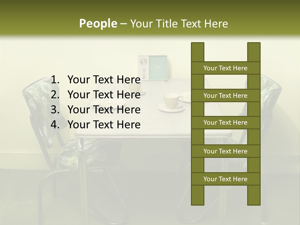A Table With Two Chairs And Plates On It PowerPoint Template