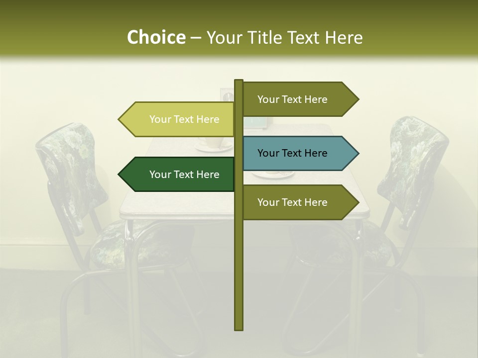 A Table With Two Chairs And Plates On It PowerPoint Template