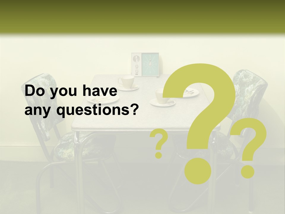 A Table With Two Chairs And Plates On It PowerPoint Template