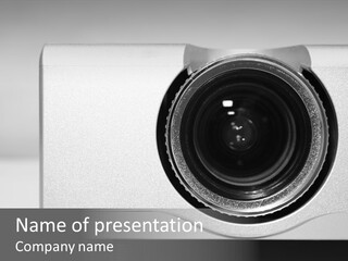 Detailed View Of A Home Cinema Projector/Beamer [High Key] PowerPoint Template