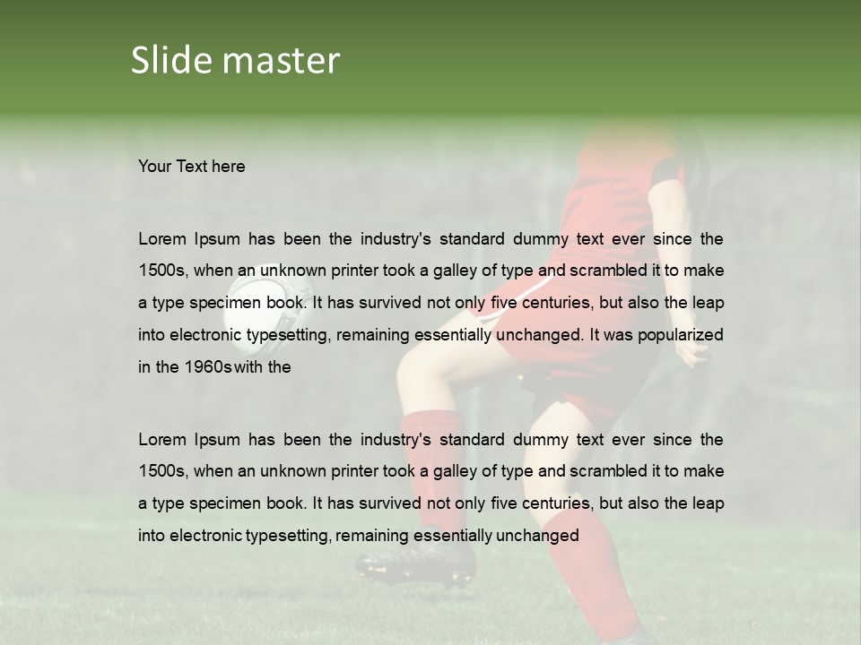 Girl On Soccer Field 22 PowerPoint Template