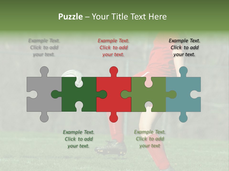 Girl On Soccer Field 22 PowerPoint Template