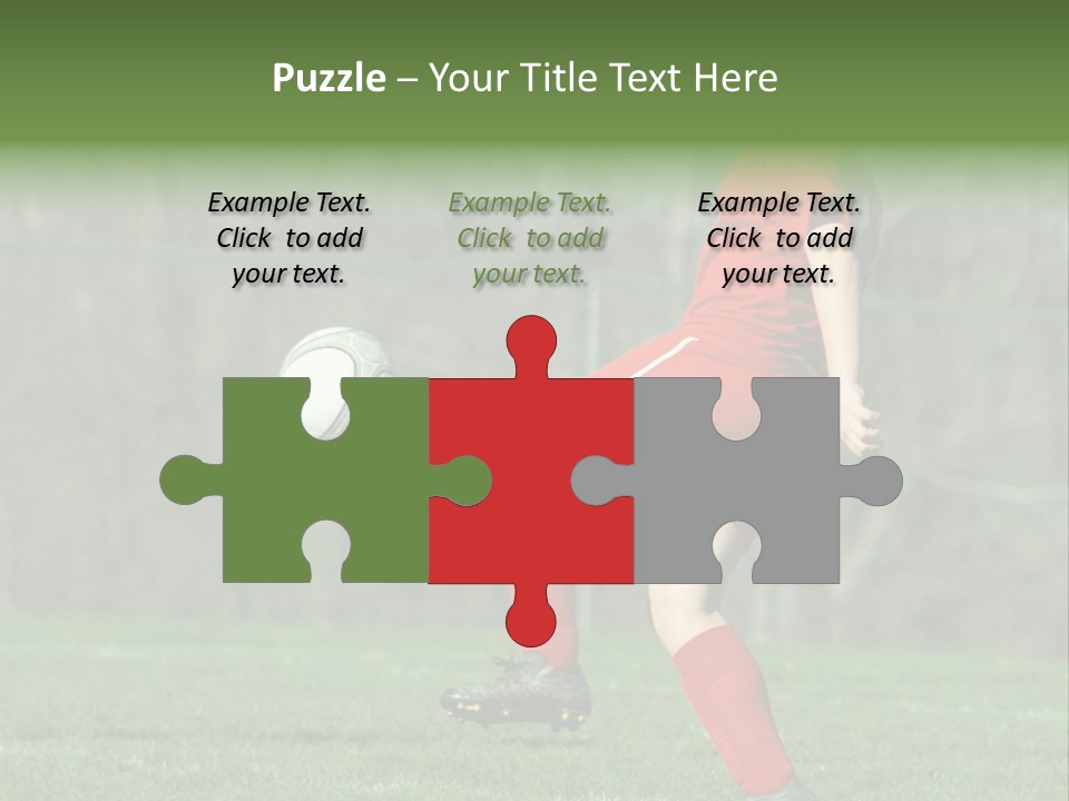 Girl On Soccer Field 22 PowerPoint Template