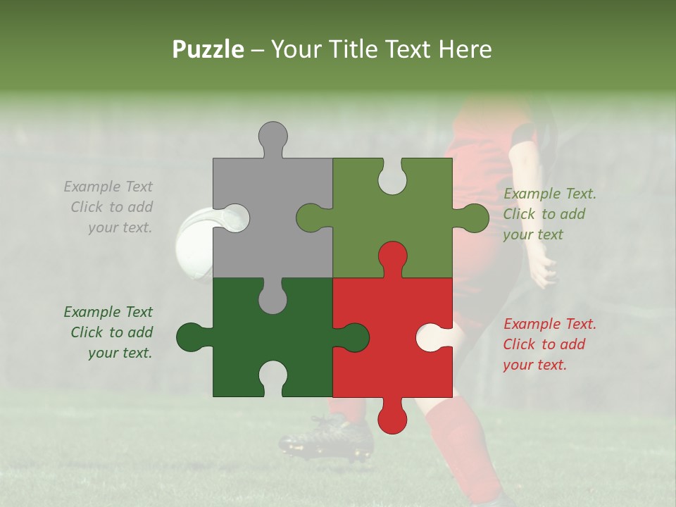 Girl On Soccer Field 22 PowerPoint Template