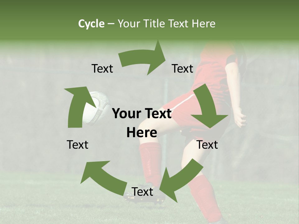 Girl On Soccer Field 22 PowerPoint Template