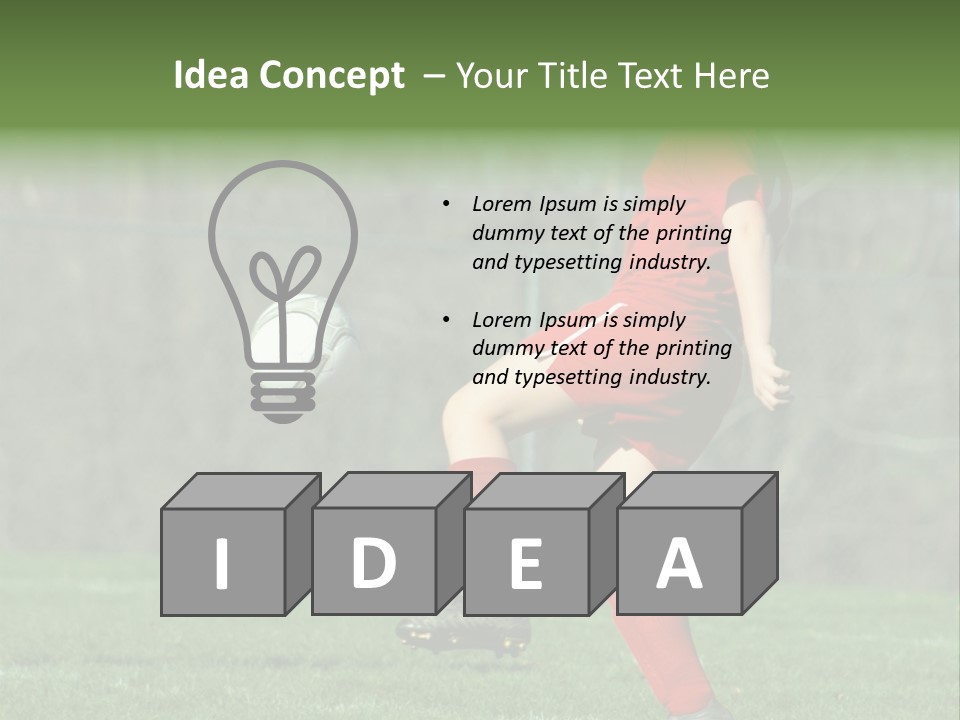 Girl On Soccer Field 22 PowerPoint Template