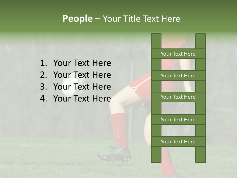 Girl On Soccer Field 22 PowerPoint Template