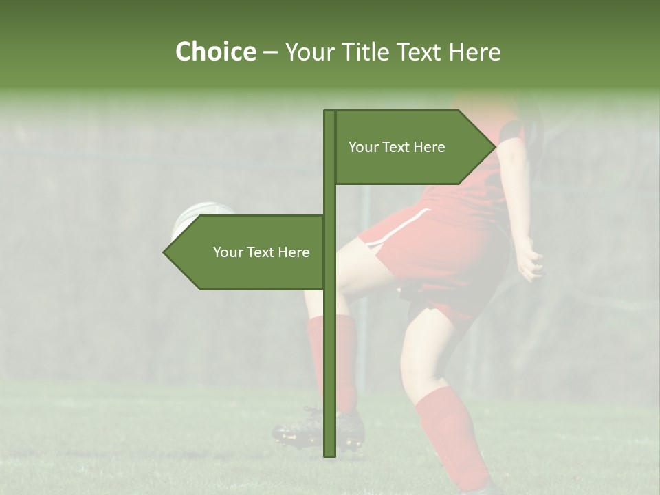 Girl On Soccer Field 22 PowerPoint Template