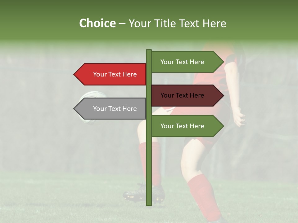 Girl On Soccer Field 22 PowerPoint Template