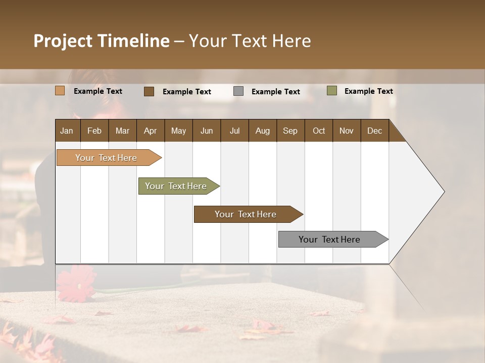 Woman Laying Flower On Grave In Cemetery PowerPoint Template