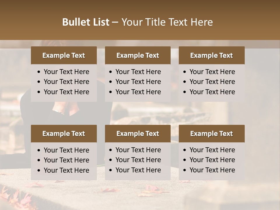 Woman Laying Flower On Grave In Cemetery PowerPoint Template