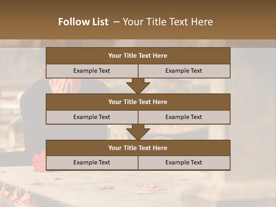 Woman Laying Flower On Grave In Cemetery PowerPoint Template