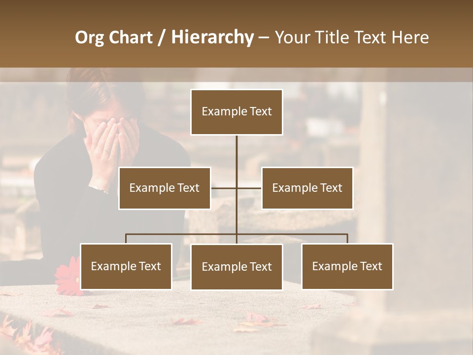 Woman Laying Flower On Grave In Cemetery PowerPoint Template