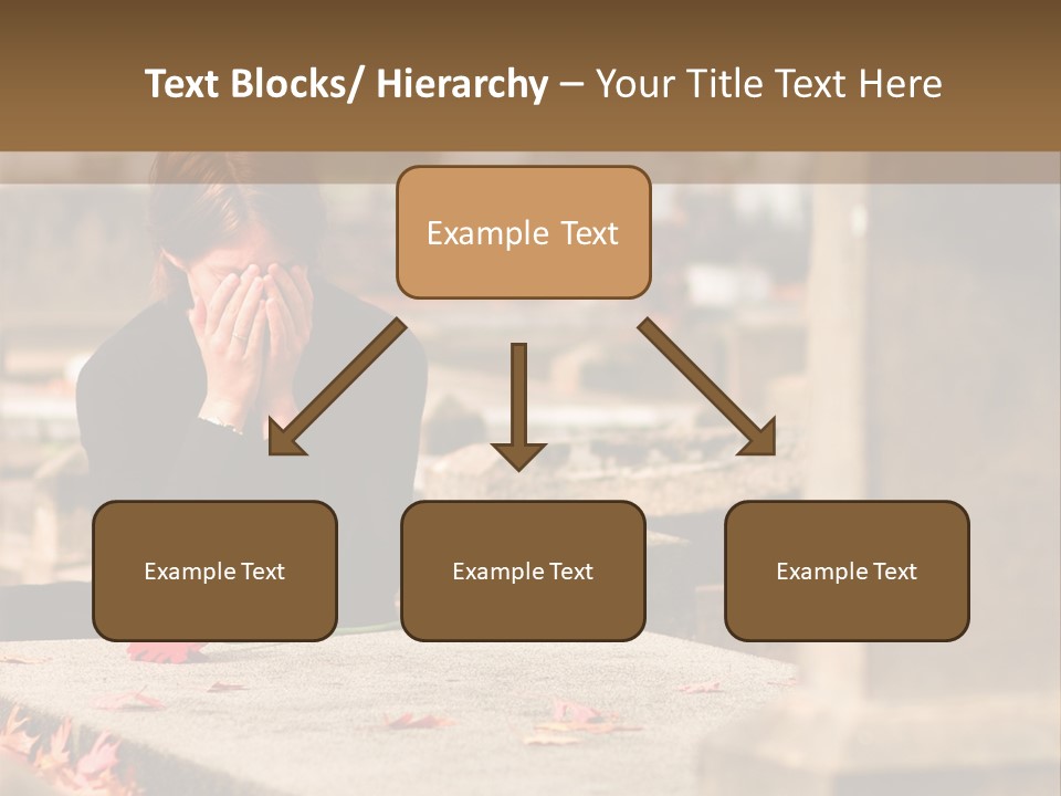 Woman Laying Flower On Grave In Cemetery PowerPoint Template