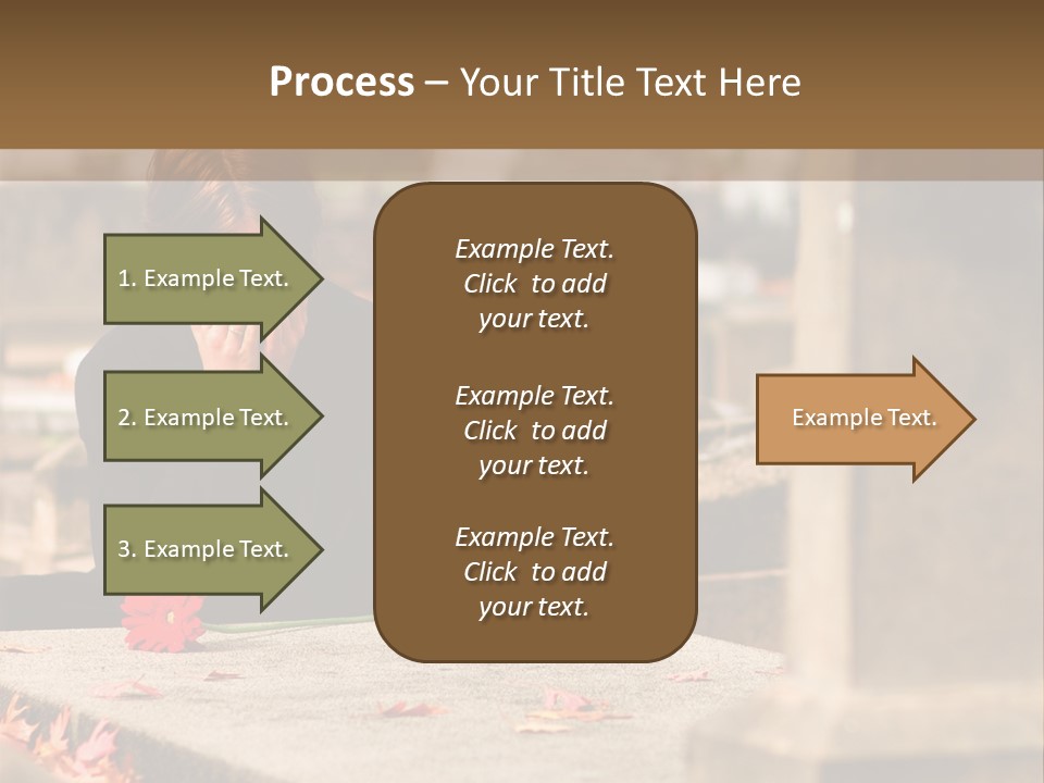 Woman Laying Flower On Grave In Cemetery PowerPoint Template