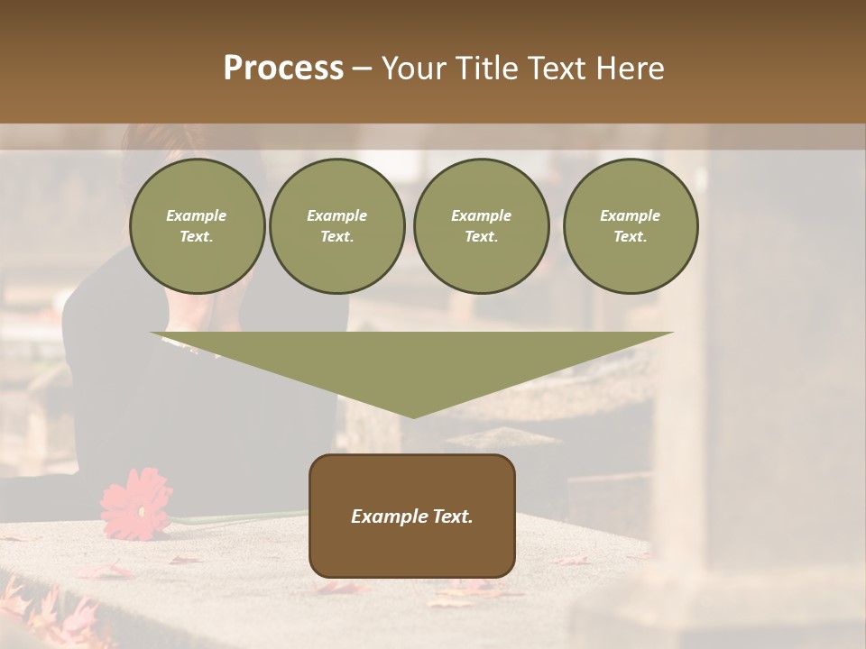Woman Laying Flower On Grave In Cemetery PowerPoint Template