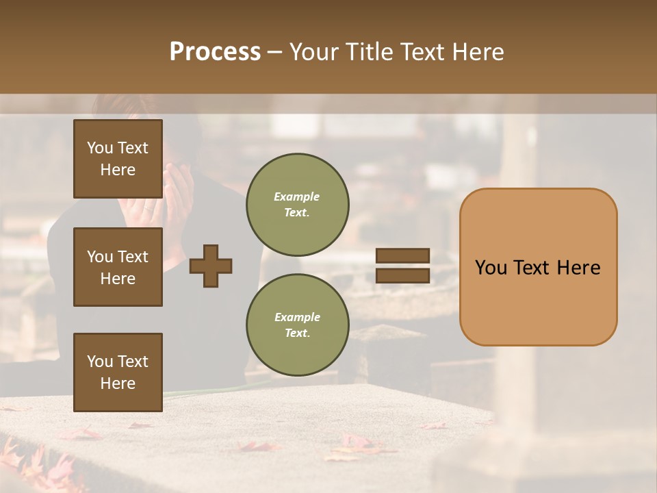 Woman Laying Flower On Grave In Cemetery PowerPoint Template