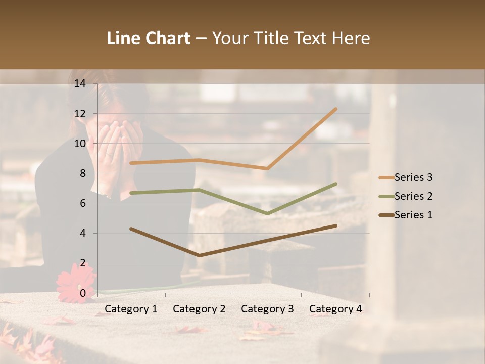 Woman Laying Flower On Grave In Cemetery PowerPoint Template