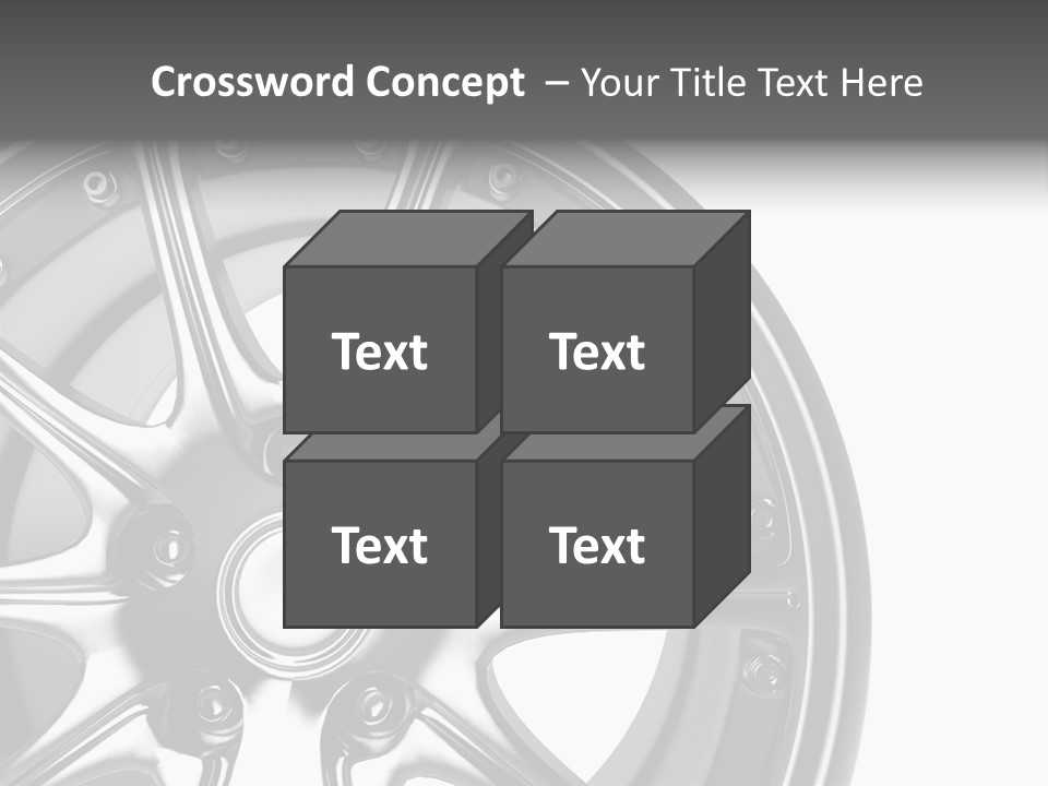 Close Up Rendering Part Of Chrome Car Rim (3D) PowerPoint Template