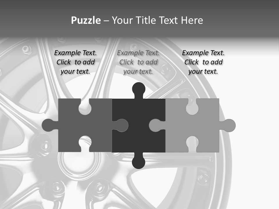 Close Up Rendering Part Of Chrome Car Rim (3D) PowerPoint Template