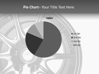 Close Up Rendering Part Of Chrome Car Rim (3D) PowerPoint Template
