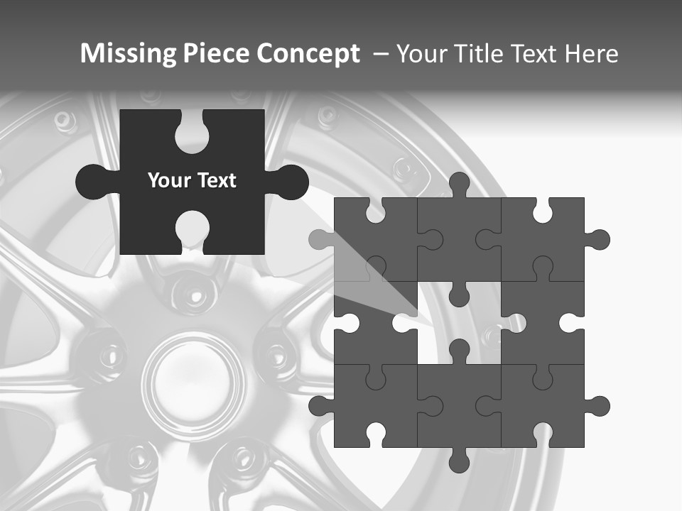 Close Up Rendering Part Of Chrome Car Rim (3D) PowerPoint Template