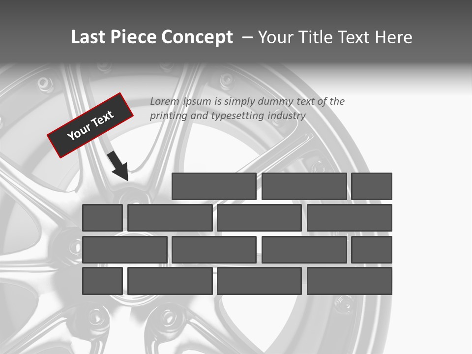 Close Up Rendering Part Of Chrome Car Rim (3D) PowerPoint Template