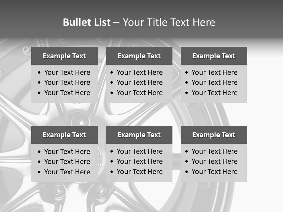 Close Up Rendering Part Of Chrome Car Rim (3D) PowerPoint Template