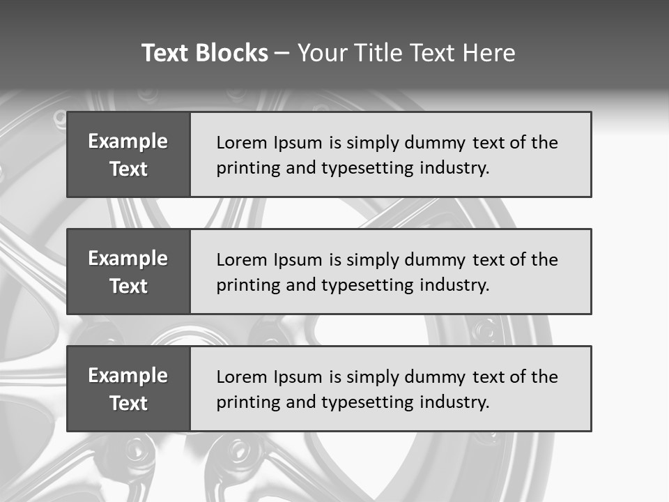 Close Up Rendering Part Of Chrome Car Rim (3D) PowerPoint Template