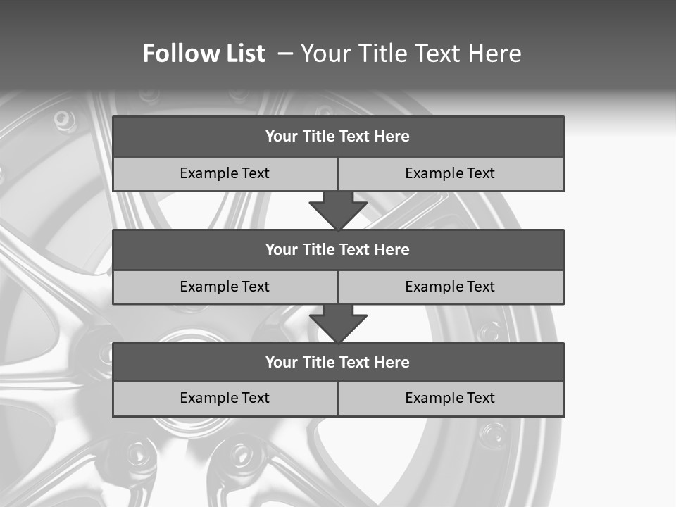 Close Up Rendering Part Of Chrome Car Rim (3D) PowerPoint Template