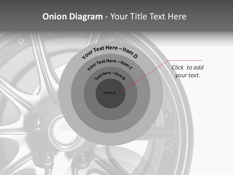 Close Up Rendering Part Of Chrome Car Rim (3D) PowerPoint Template