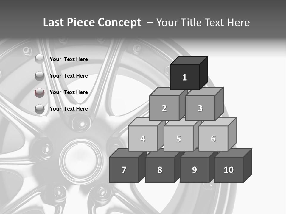 Close Up Rendering Part Of Chrome Car Rim (3D) PowerPoint Template