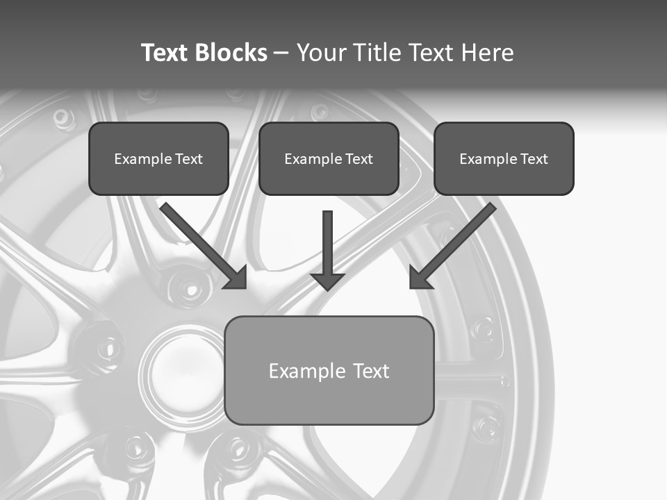 Close Up Rendering Part Of Chrome Car Rim (3D) PowerPoint Template