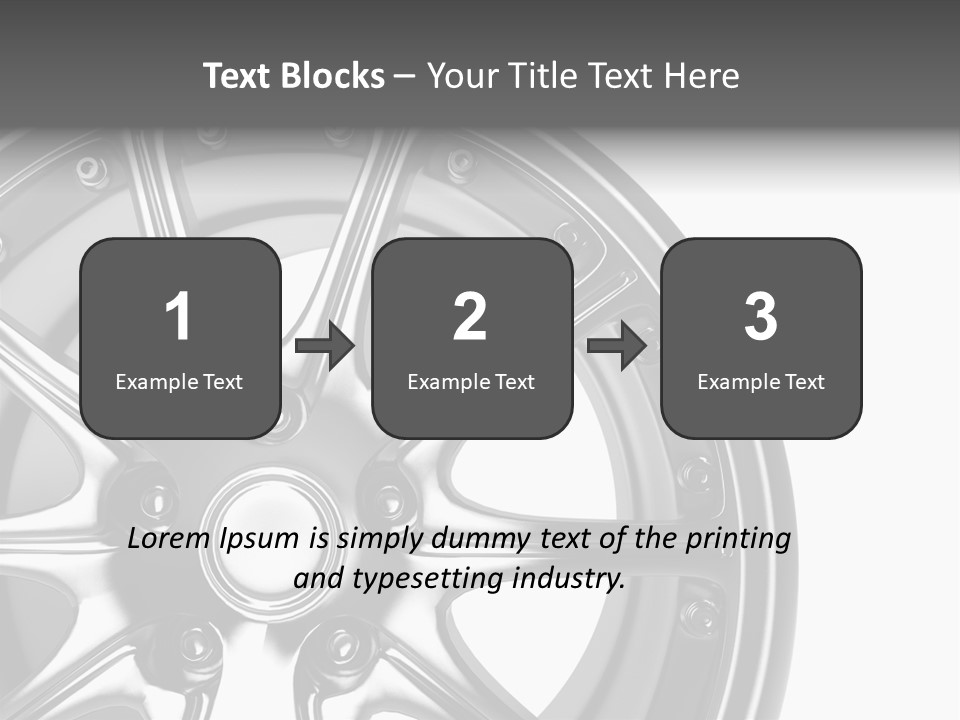 Close Up Rendering Part Of Chrome Car Rim (3D) PowerPoint Template