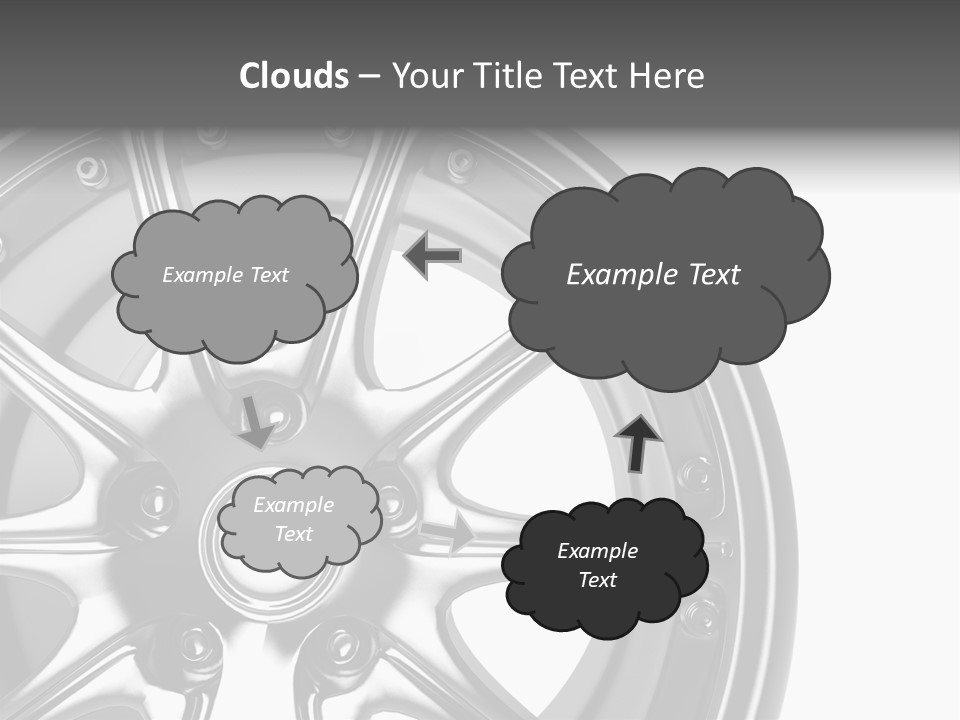 Close Up Rendering Part Of Chrome Car Rim (3D) PowerPoint Template