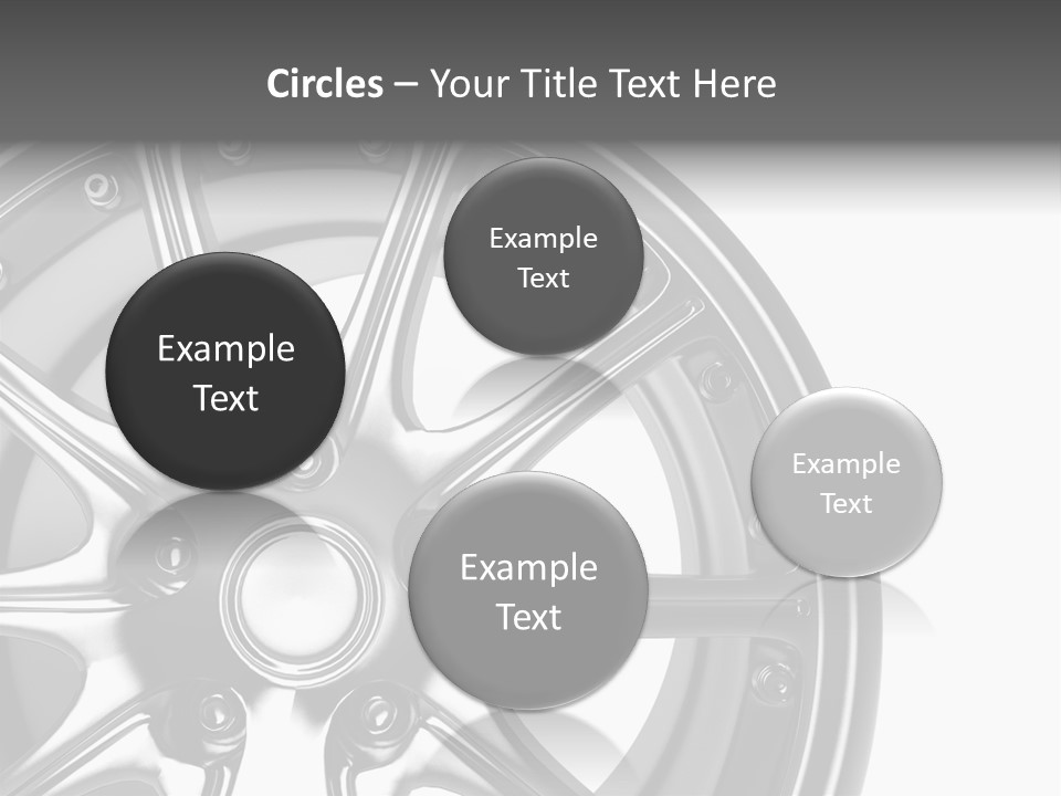 Close Up Rendering Part Of Chrome Car Rim (3D) PowerPoint Template